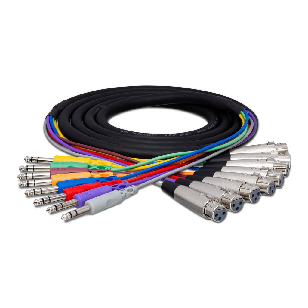 Hosa Technology Snake 1/4 TRS - XLR3F 7 Cables Sky Music