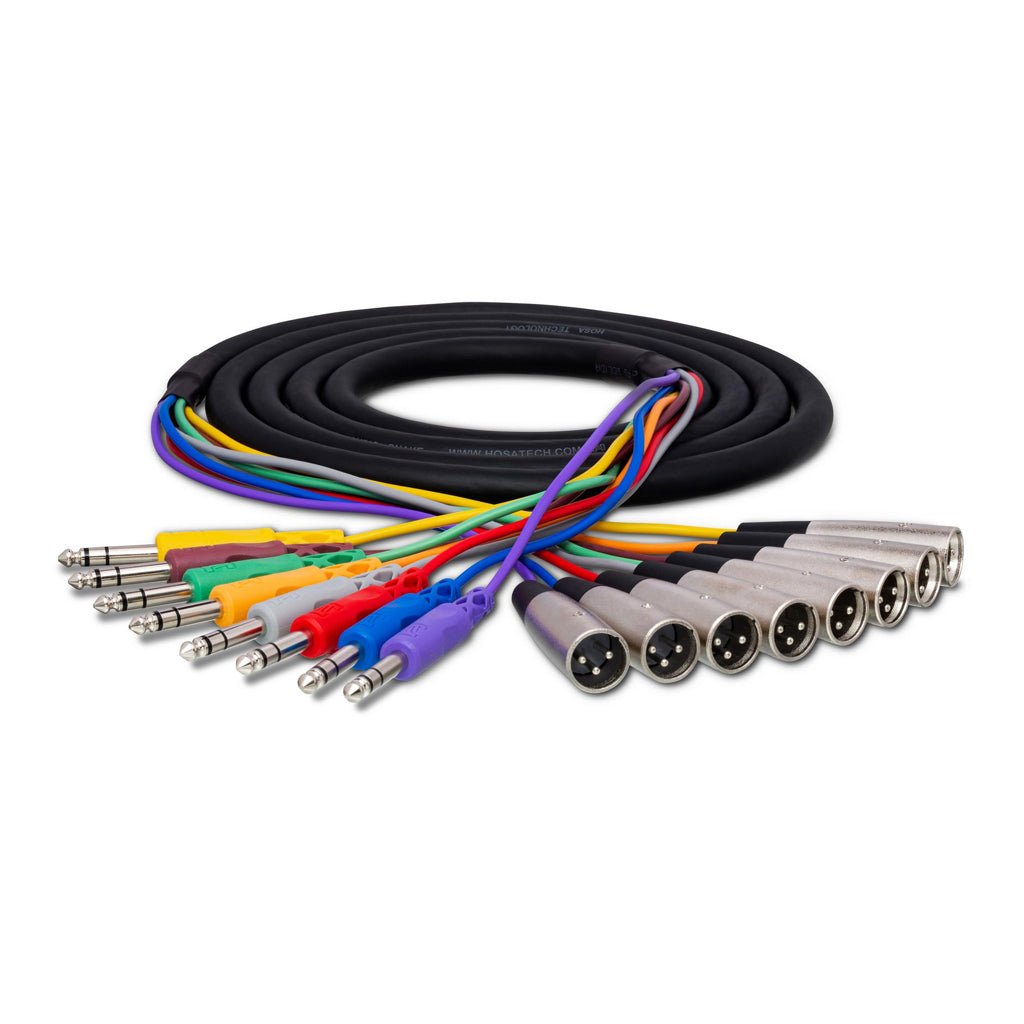 Hosa Technology Snake 1/4 TRS - XLR3M 7 Cables Sky Music
