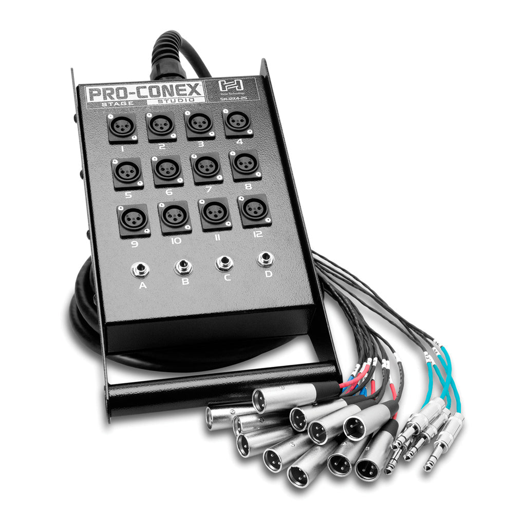 Hosa Technology Stage Box Non-Lock 12X4 100Ft Signal Processing Sky Music