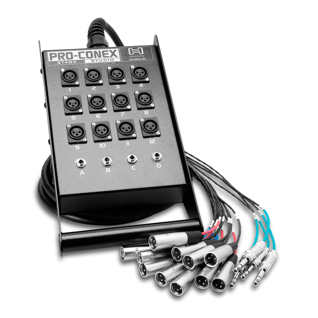Hosa Technology Stage Box Non-Lock 12X4 50Ft Signal Processing Sky Music
