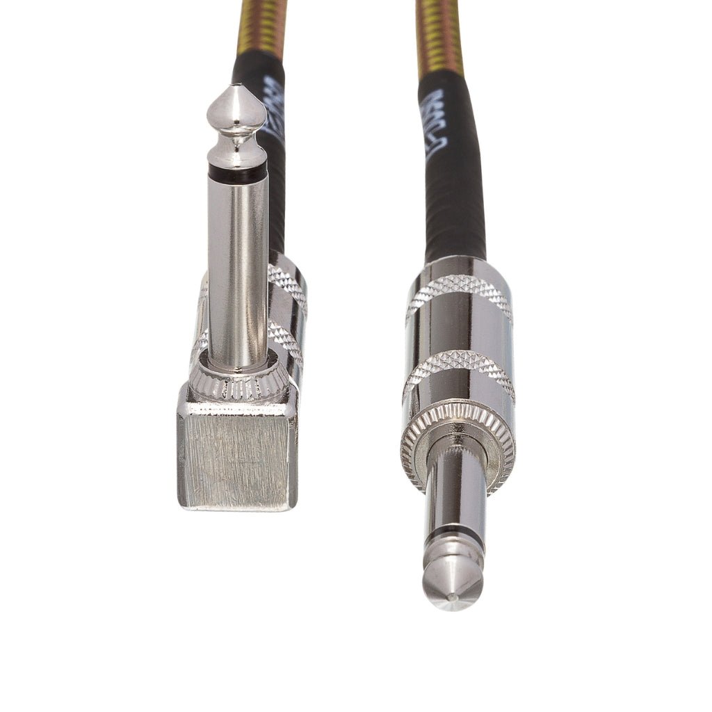 Hosa Technology Straight to Right-Angle Tweed Guitar Cable 18ft Cables Sky Music