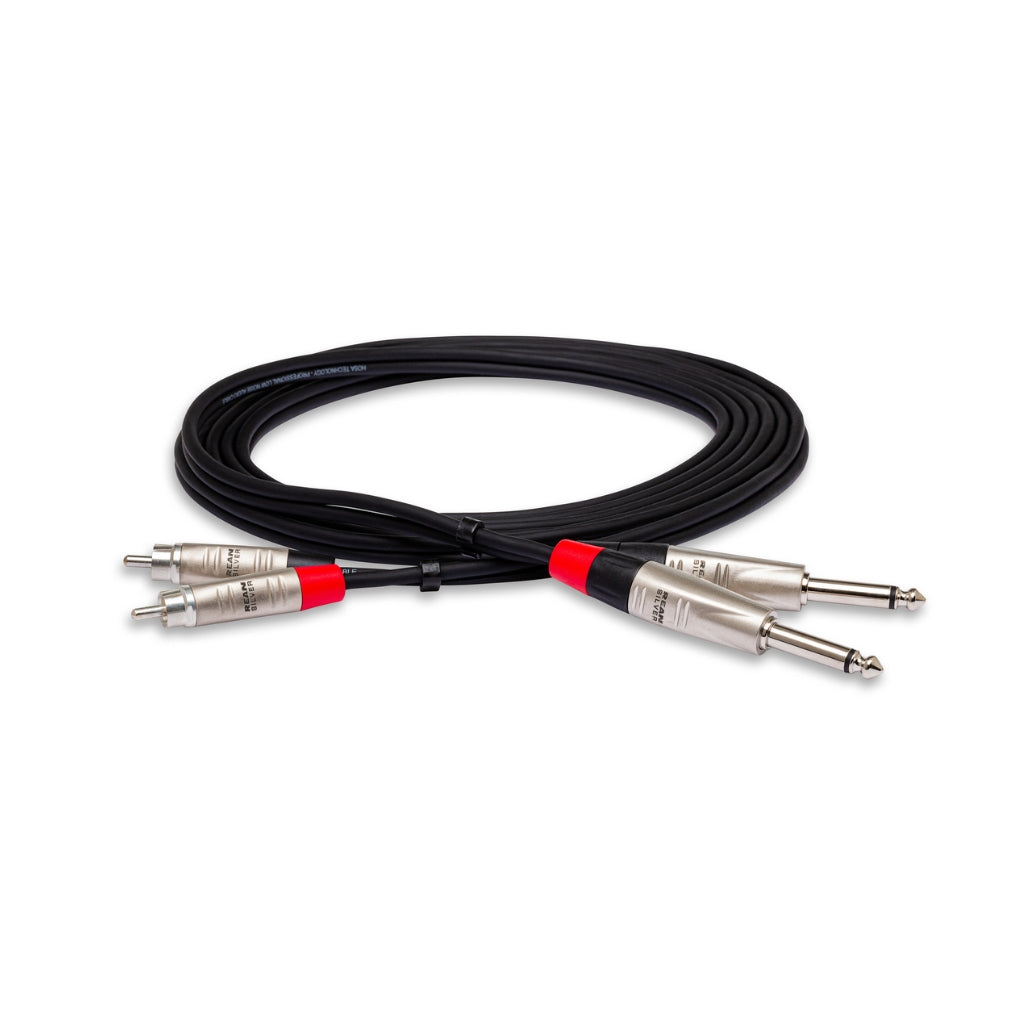 Hosa Technology - Dual REAN 1/4 in TS to RCA - Pro Stereo Interconnect Cable 3ft