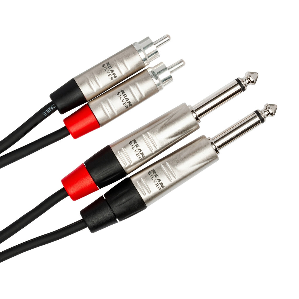 Hosa Technology - Dual REAN 1/4 in TS to RCA - Pro Stereo Interconnect Cable 3ft