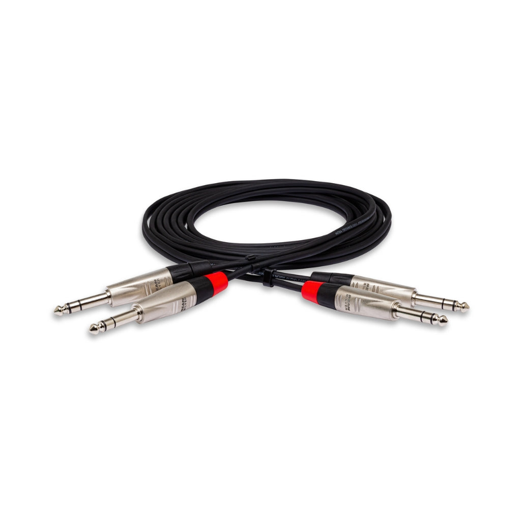 Hosa Technology - Dual REAN 1/4 in TRS to Same - Pro Stereo Interconnect Cable 1.5ft