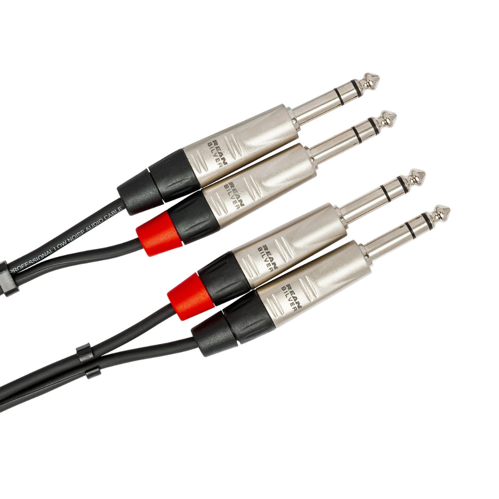 Hosa Technology - Dual REAN 1/4 in TRS to Same - Pro Stereo Interconnect Cable 1.5ft