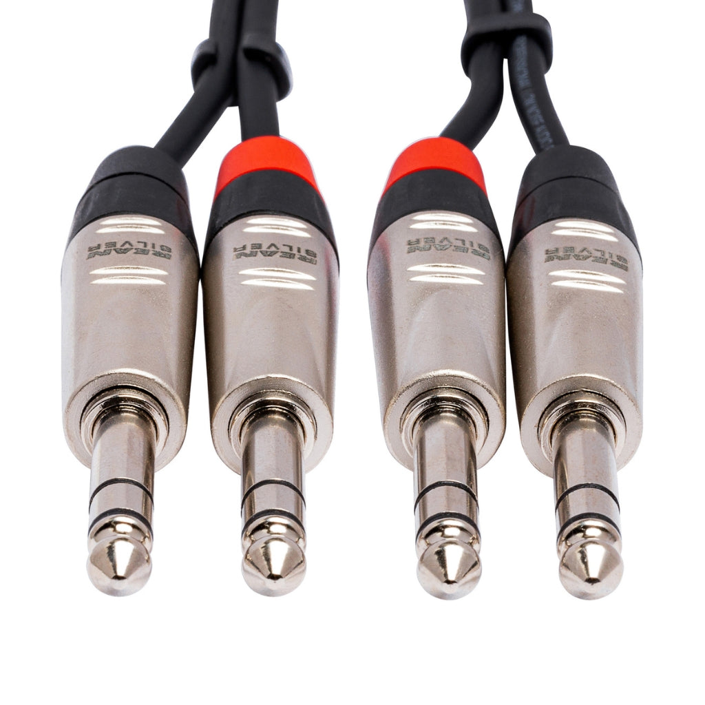 Hosa Technology - Dual REAN 1/4 in TRS to Same - Pro Stereo Interconnect Cable 3ft