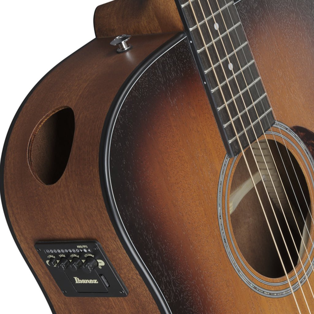 Ibanez AAD54E Dreadnought Acoustic Guitar w/Pickup - Open Pore Mahogany Sunburst Acoustic Guitars Sky Music