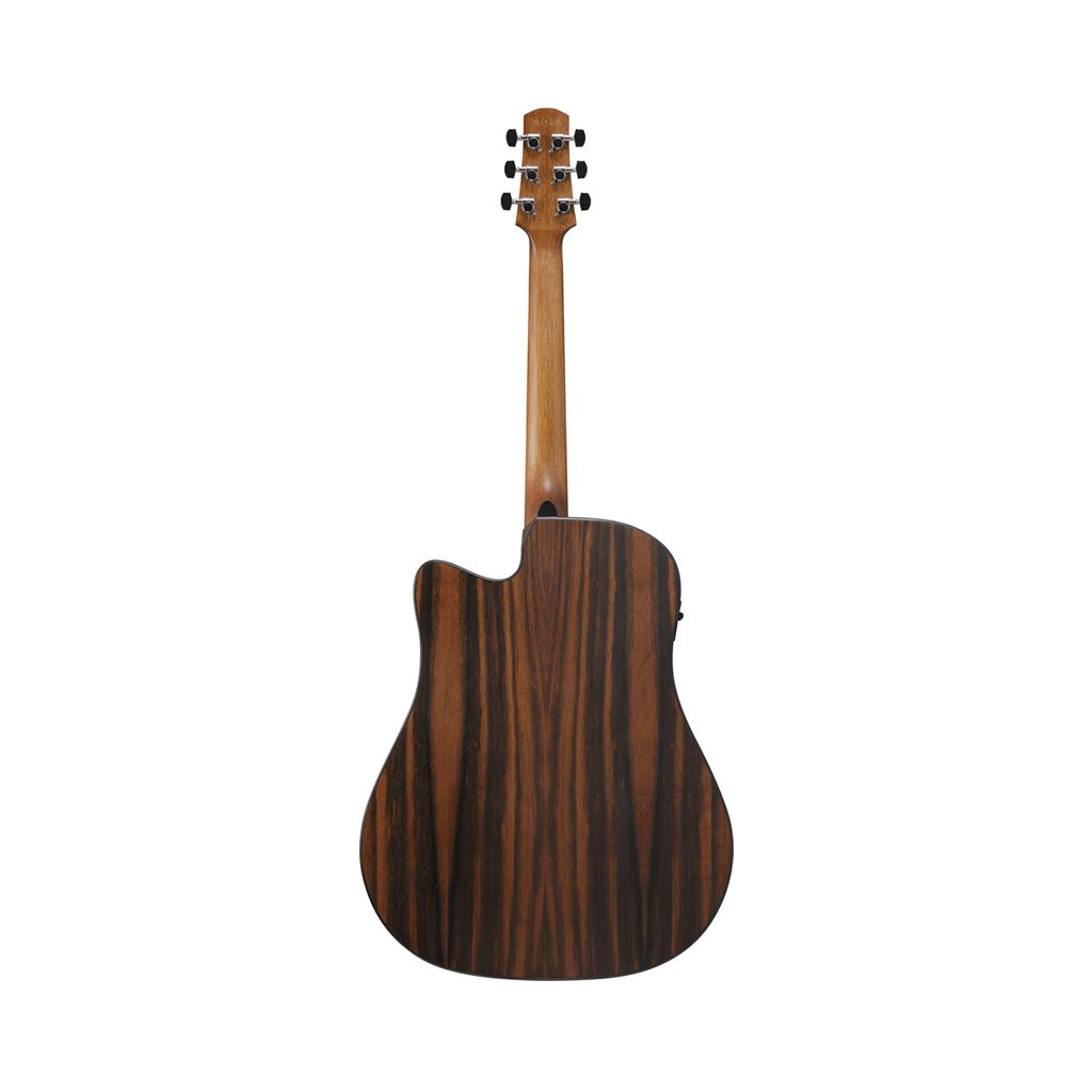 Ibanez AAD70CE Natural Open Pore Back & Sides Dreadnought Cutaway Acoustic Guitar w/Pickup - Transparent Charcoal Burst Low Gloss Acoustic Guitars Sky Music