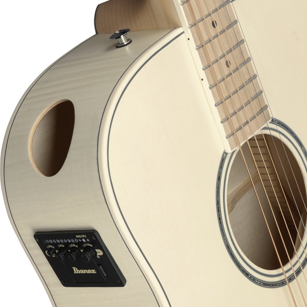 Ibanez AAD77M1E Dreadnought Acoustic Guitar w/Pickup - Open Pore Antique White Acoustic Guitars Sky Music
