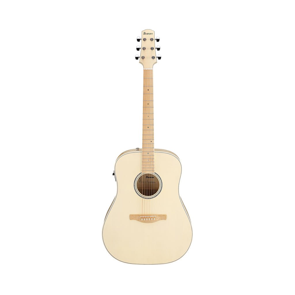 Ibanez AAD77M1E Dreadnought Acoustic Guitar w/Pickup - Open Pore Antique White Acoustic Guitars Sky Music