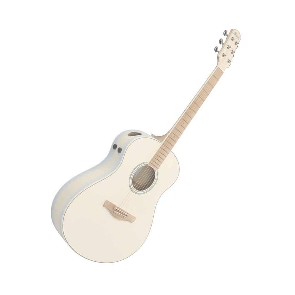 Ibanez AAM370M2E Auditorium Acoustic/Electric Guitar - Transparent Antique White Ice Blue Open Pore Acoustic Guitars Sky Music