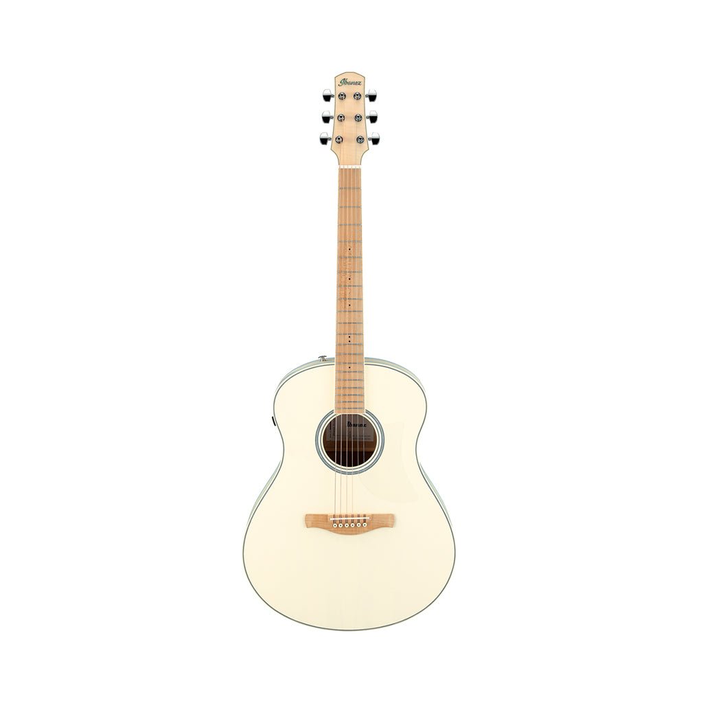 Ibanez AAM370M2E Auditorium Acoustic/Electric Guitar - Transparent Antique White Ice Blue Open Pore Acoustic Guitars Sky Music