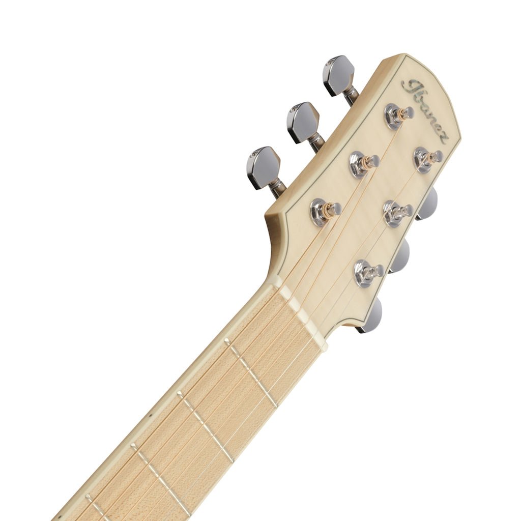 Ibanez AAM370M2E Auditorium Acoustic/Electric Guitar - Transparent Antique White Ice Blue Open Pore Acoustic Guitars Sky Music