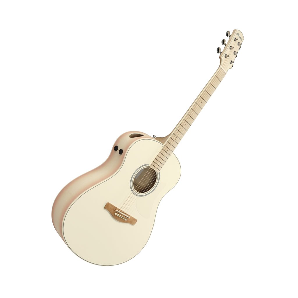 Ibanez AAM370M2E Auditorium Acoustic/Electric Guitar - Transparent Antique White Peach Fuzz Open Pore Acoustic Guitars Sky Music
