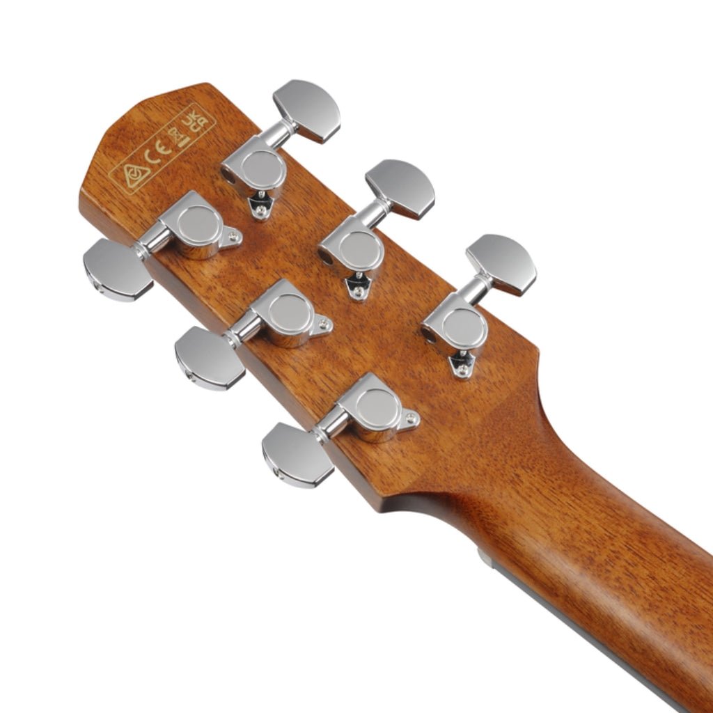Ibanez AAM50CE Natural Open Pore Back and Sides Acoustic Guitar - Coral Red Burst Open Pore Top Acoustic Guitars Sky Music