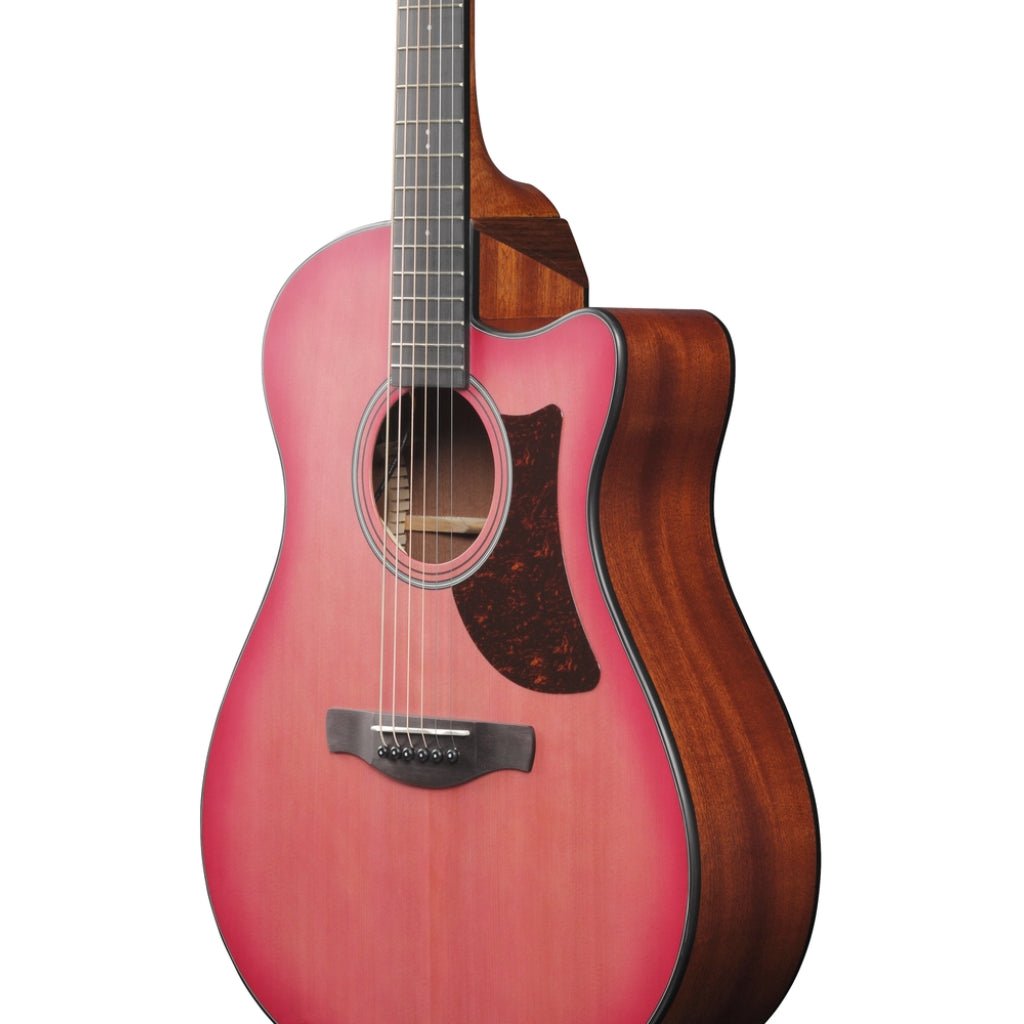 Ibanez AAM50CE Natural Open Pore Back and Sides Acoustic Guitar - Coral Red Burst Open Pore Top Acoustic Guitars Sky Music