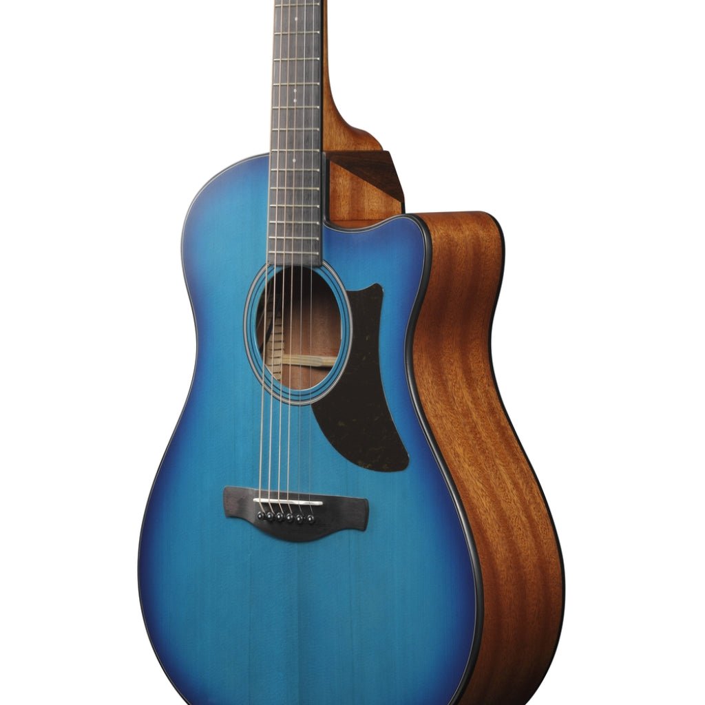 Ibanez AAM50CE Open Pore Top, Natural Open Pore Back and Sides Acoustic Guitar - Sapphire Blue Burst Acoustic Guitars Sky Music
