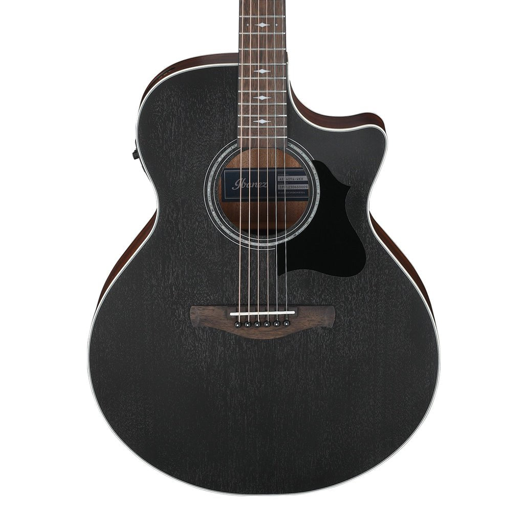 Ibanez AE140WKH Electro Acoustic Guitar Weathered Black Open Pore Top, Open Pore Natural Back and Sides Acoustic Guitars Sky Music