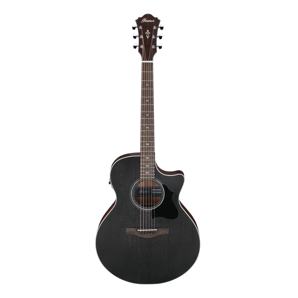 Ibanez AE140WKH Electro Acoustic Guitar Weathered Black Open Pore Top, Open Pore Natural Back and Sides Acoustic Guitars Sky Music
