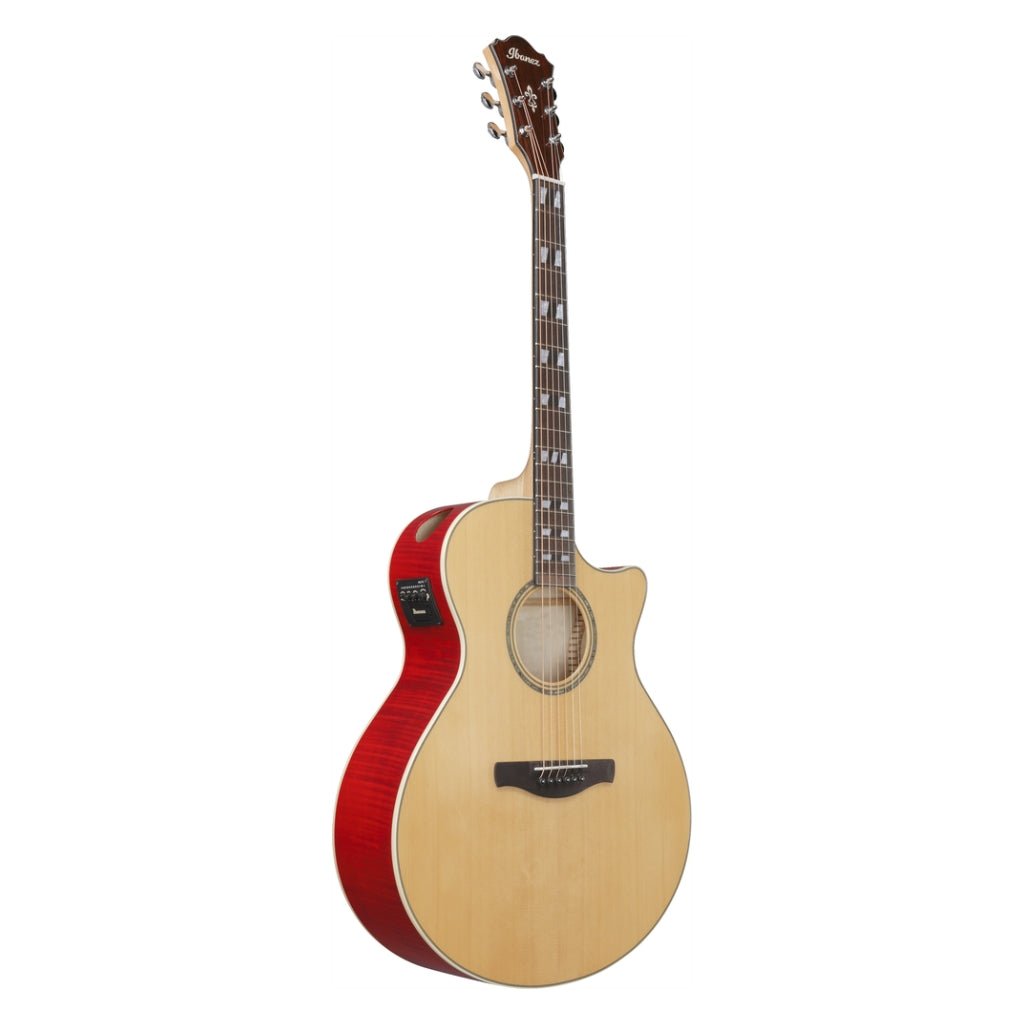 Ibanez AE170N Natural High Gloss Top Transparent Red High Gloss Back and Sides Acoustic Guitar Acoustic Guitars Sky Music