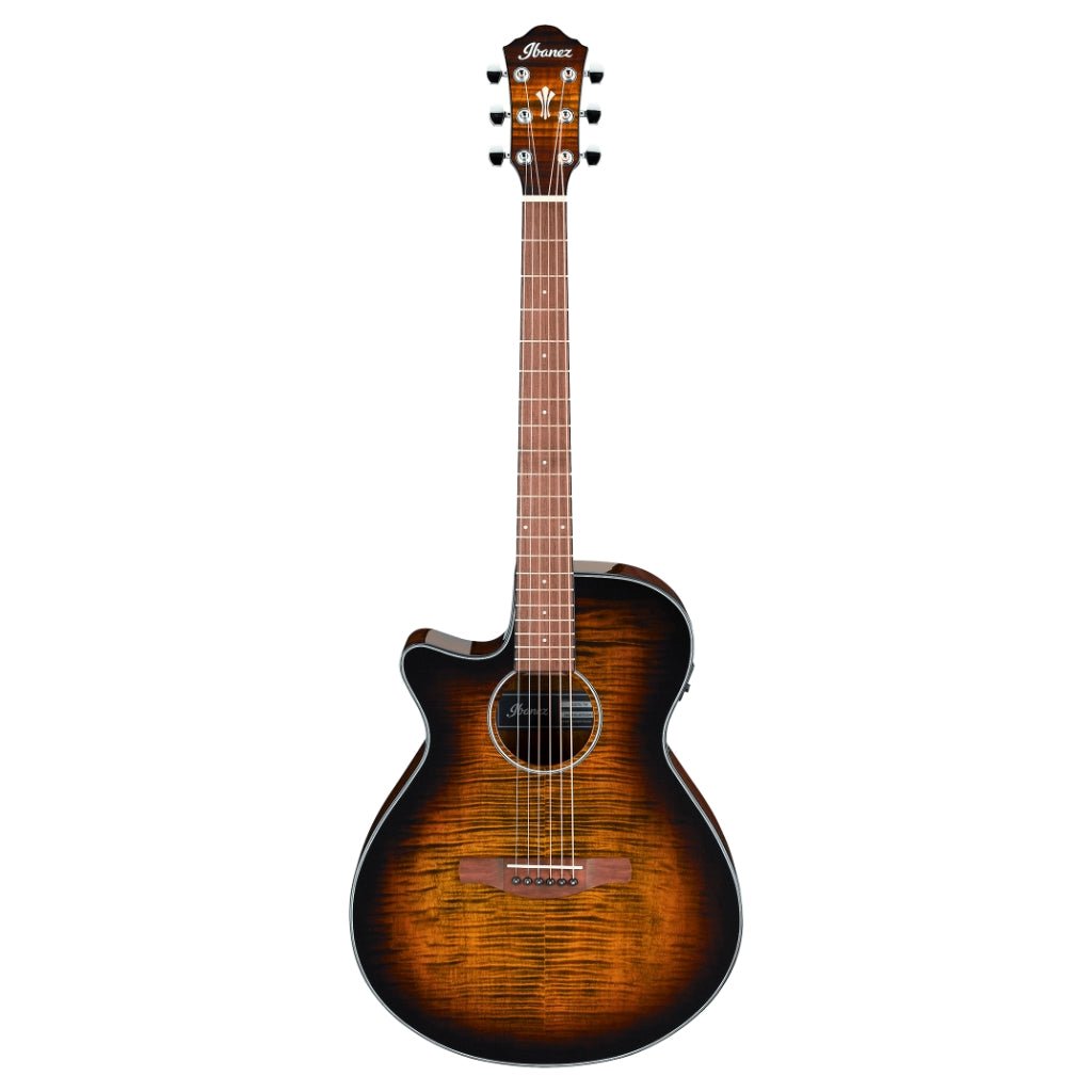 Ibanez AEG70L Left-Handed Acoustic-Electric Guitar - Tiger Burst High Gloss Acoustic Guitars Sky Music