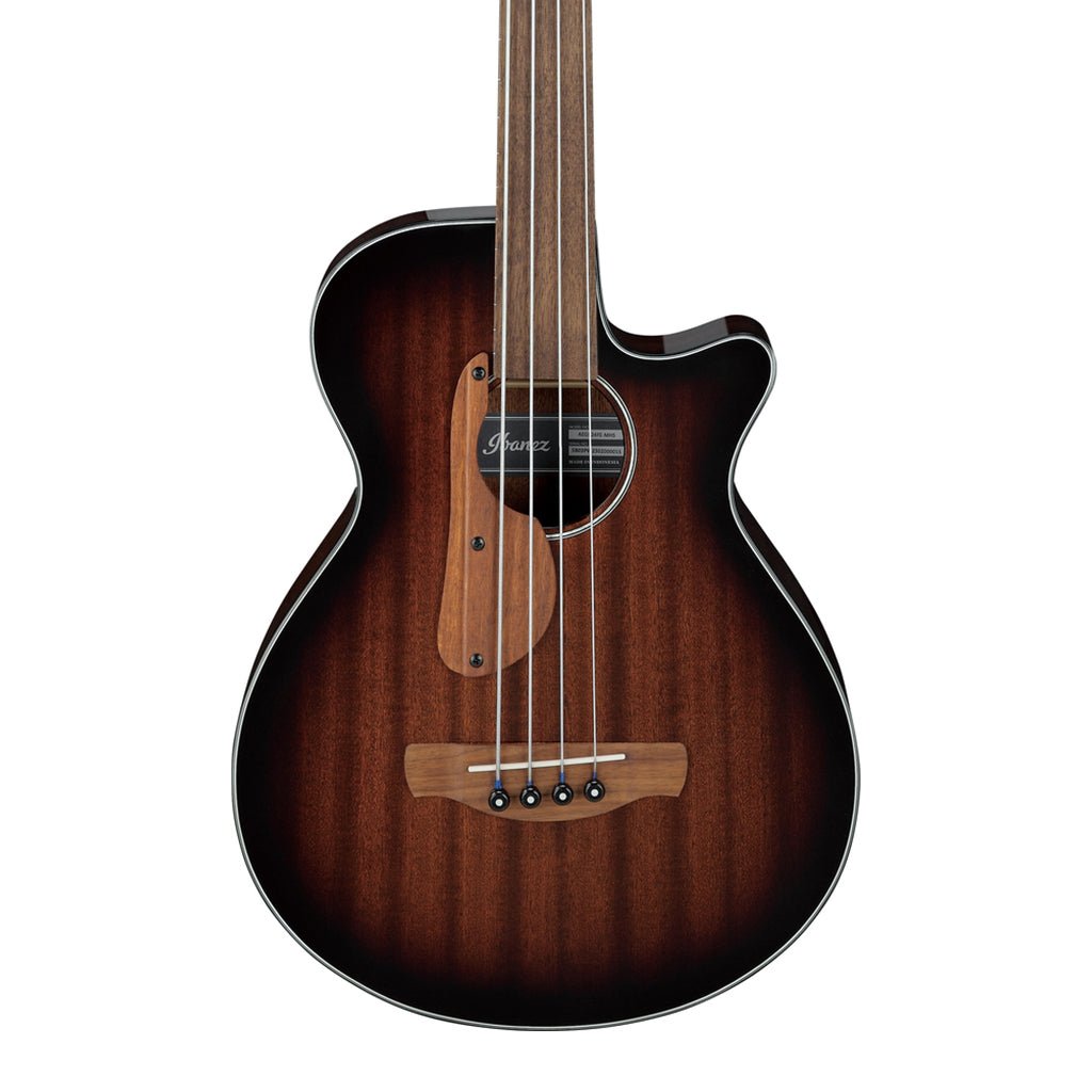 Ibanez AEGB24FEMHS Electro Acoustic Fretless Bass Guitar - Mahogany Sunburst High Gloss Bass Guitars Sky Music