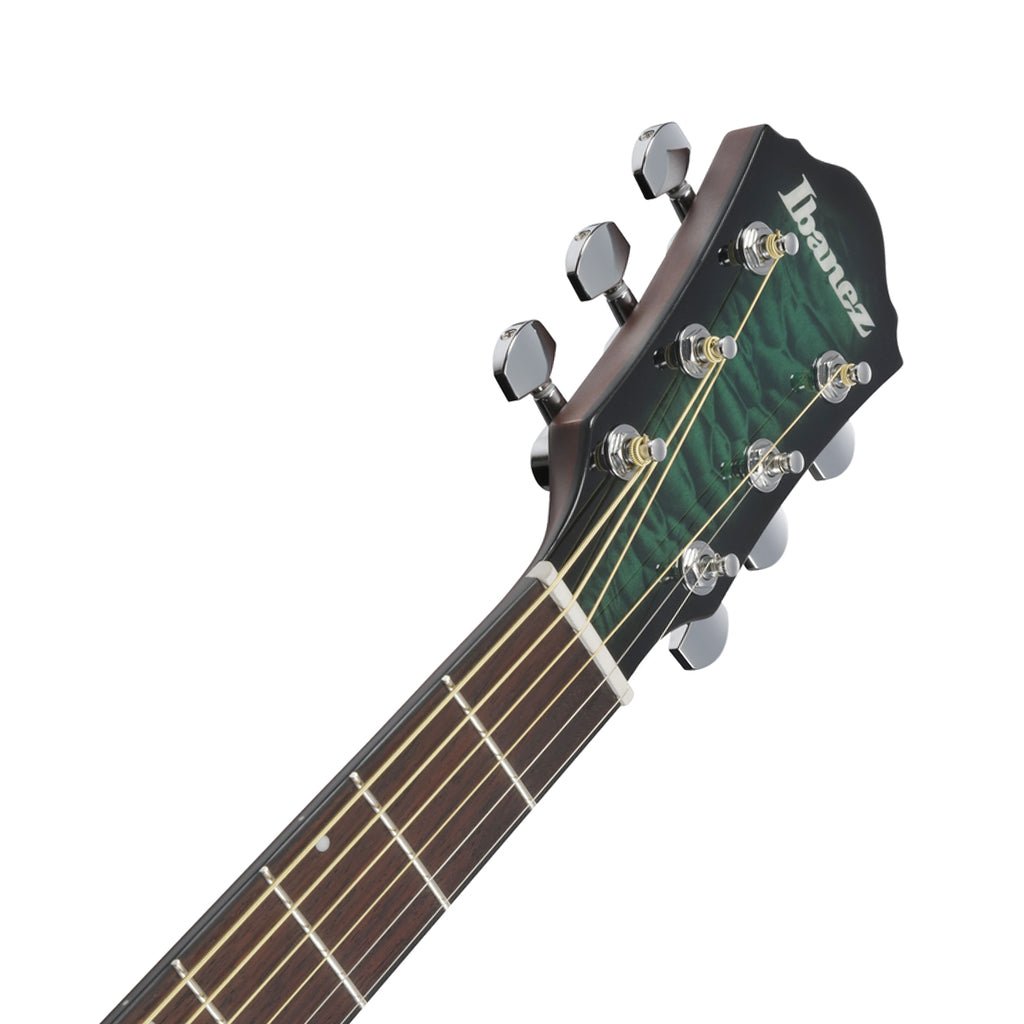 Ibanez AEWC16QA Acoustic Guitar w/Pickup - Transparent Emerald Burst High Gloss Acoustic Guitars Sky Music