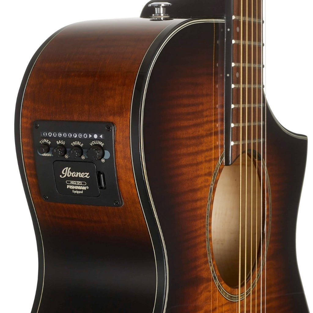 Ibanez AEWC400 High Gloss Acoustic-Electric Guitar - Amber Sunburst Acoustic Guitars Sky Music