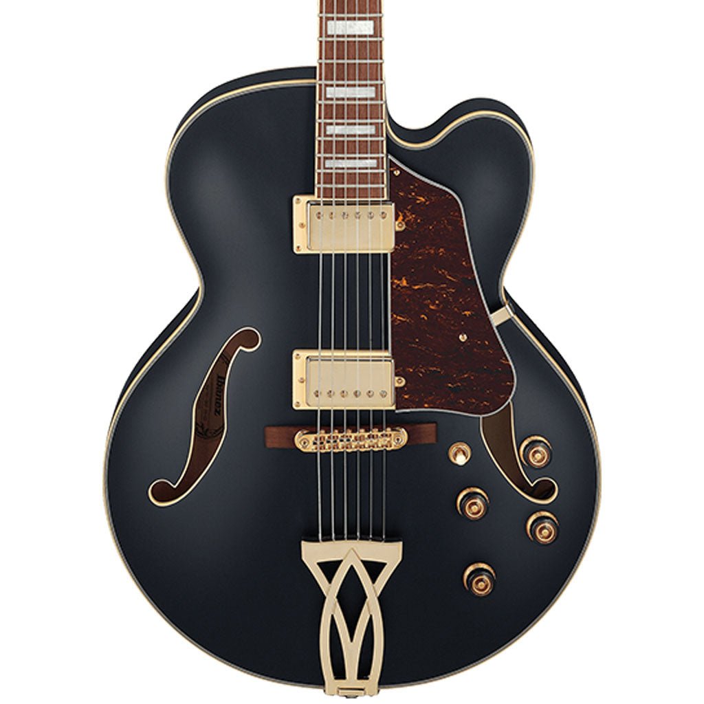 Ibanez AF75G Artcore Hollowbody Electric Guitar - Black Flat Electric Guitars Sky Music