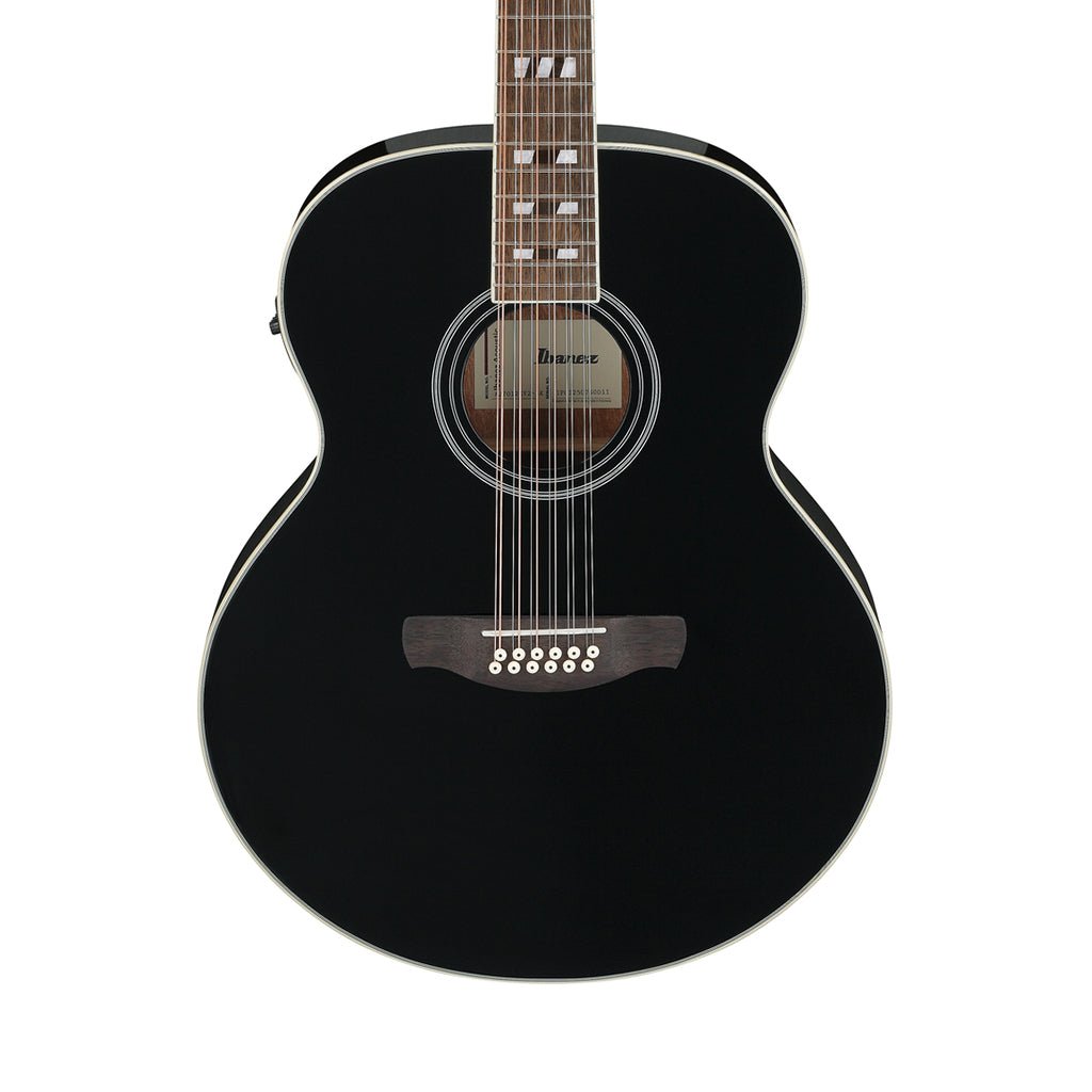 Ibanez AJ7012M1E 12-String Acoustic Guitar w/Pickup - Black High Gloss Acoustic Guitars Sky Music