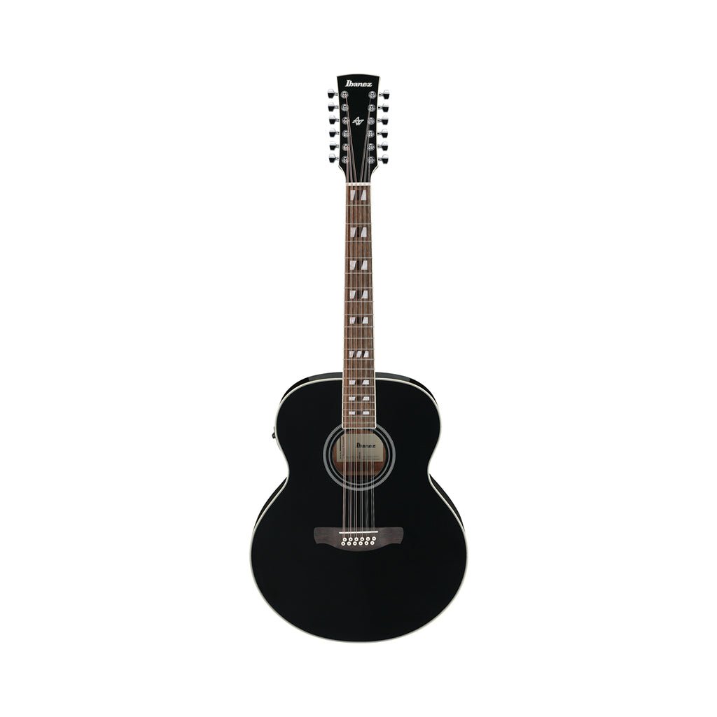 Ibanez AJ7012M1E 12-String Acoustic Guitar w/Pickup - Black High Gloss Acoustic Guitars Sky Music
