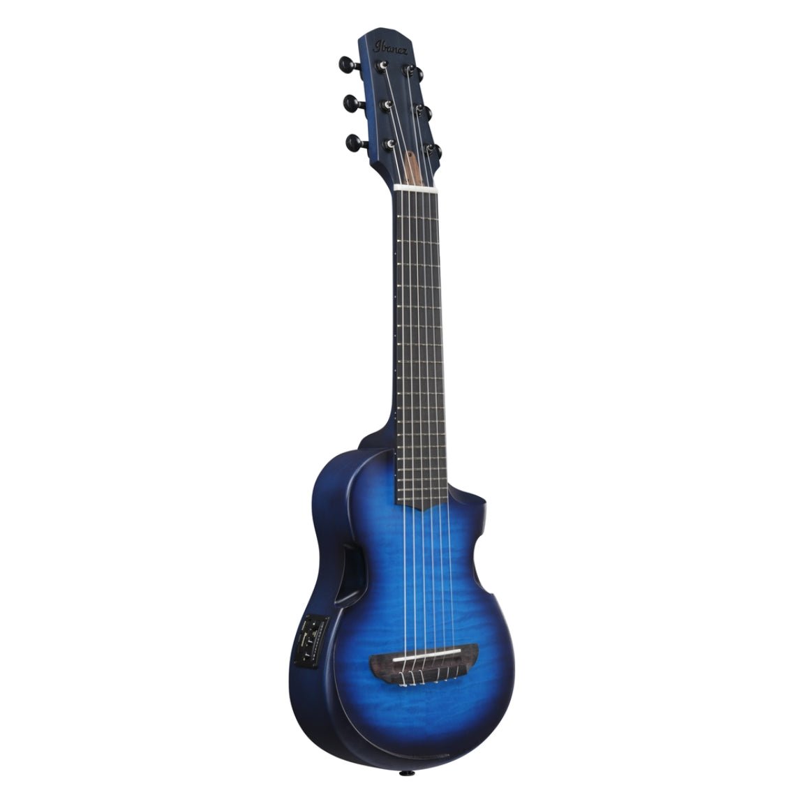 Ibanez AUP10FMNE Ukulele with Bag - Open Pore Transparent Blue Sunburst Ukuleles Sky Music
