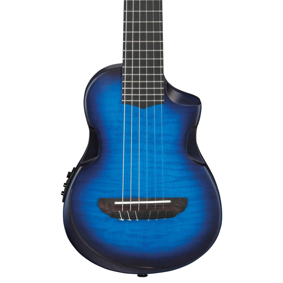 Ibanez AUP10FMNE Ukulele with Bag - Open Pore Transparent Blue Sunburst Ukuleles Sky Music