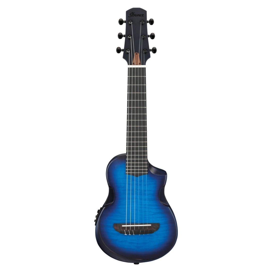 Ibanez AUP10FMNE Ukulele with Bag - Open Pore Transparent Blue Sunburst Ukuleles Sky Music