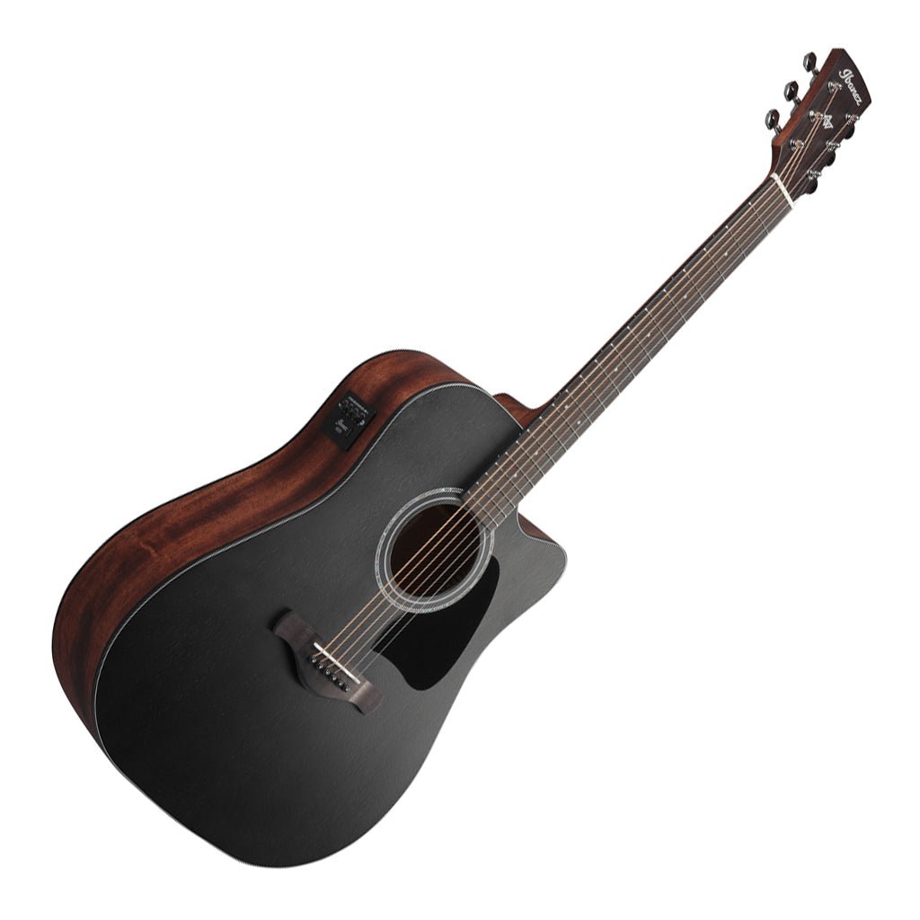 Ibanez AW247CEWKH Electro Acoustic Guitar Weathered Black Open Pore Top, Open Pore Natural Back and Sides Acoustic Guitars Sky Music