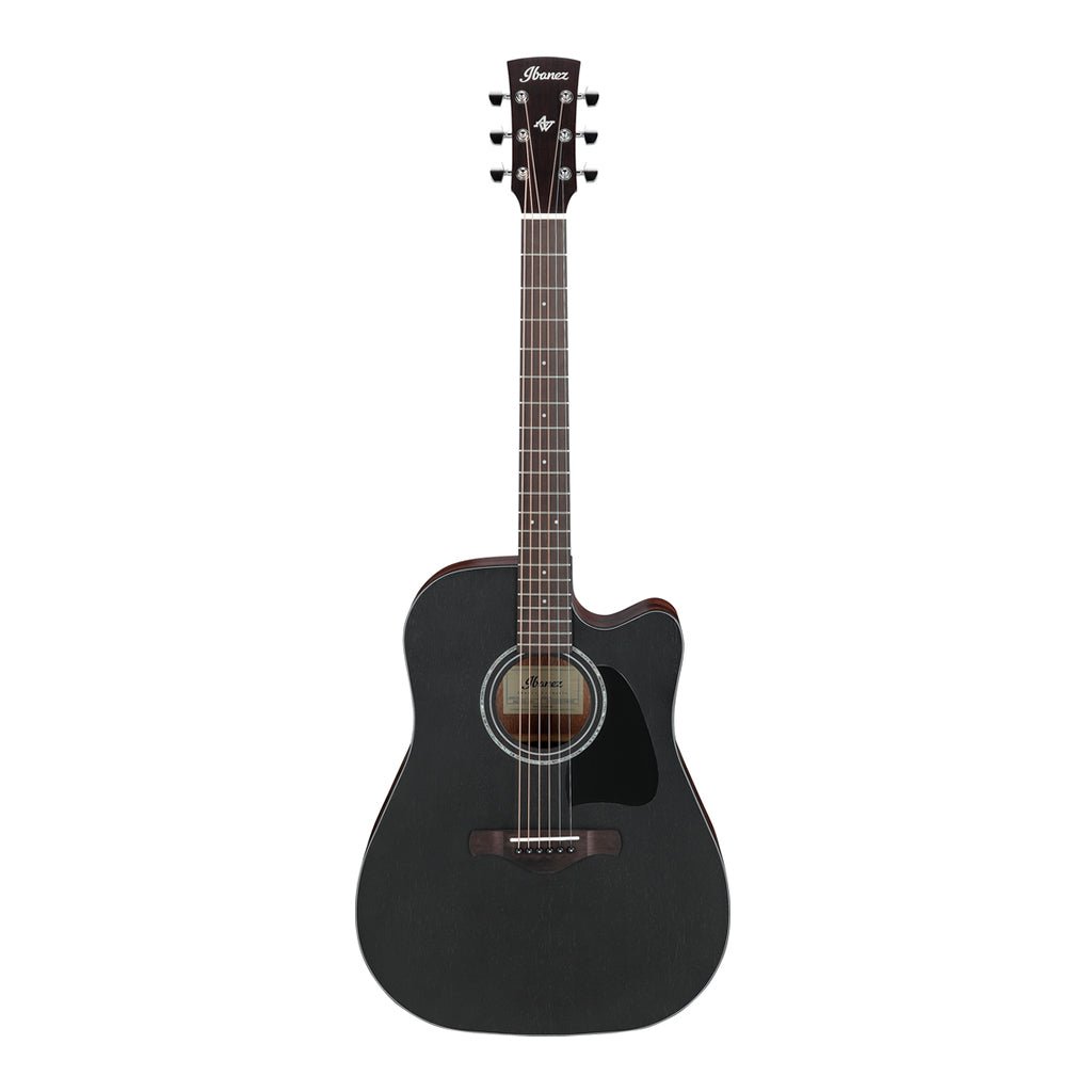 Ibanez AW247CEWKH Electro Acoustic Guitar Weathered Black Open Pore Top, Open Pore Natural Back and Sides Acoustic Guitars Sky Music