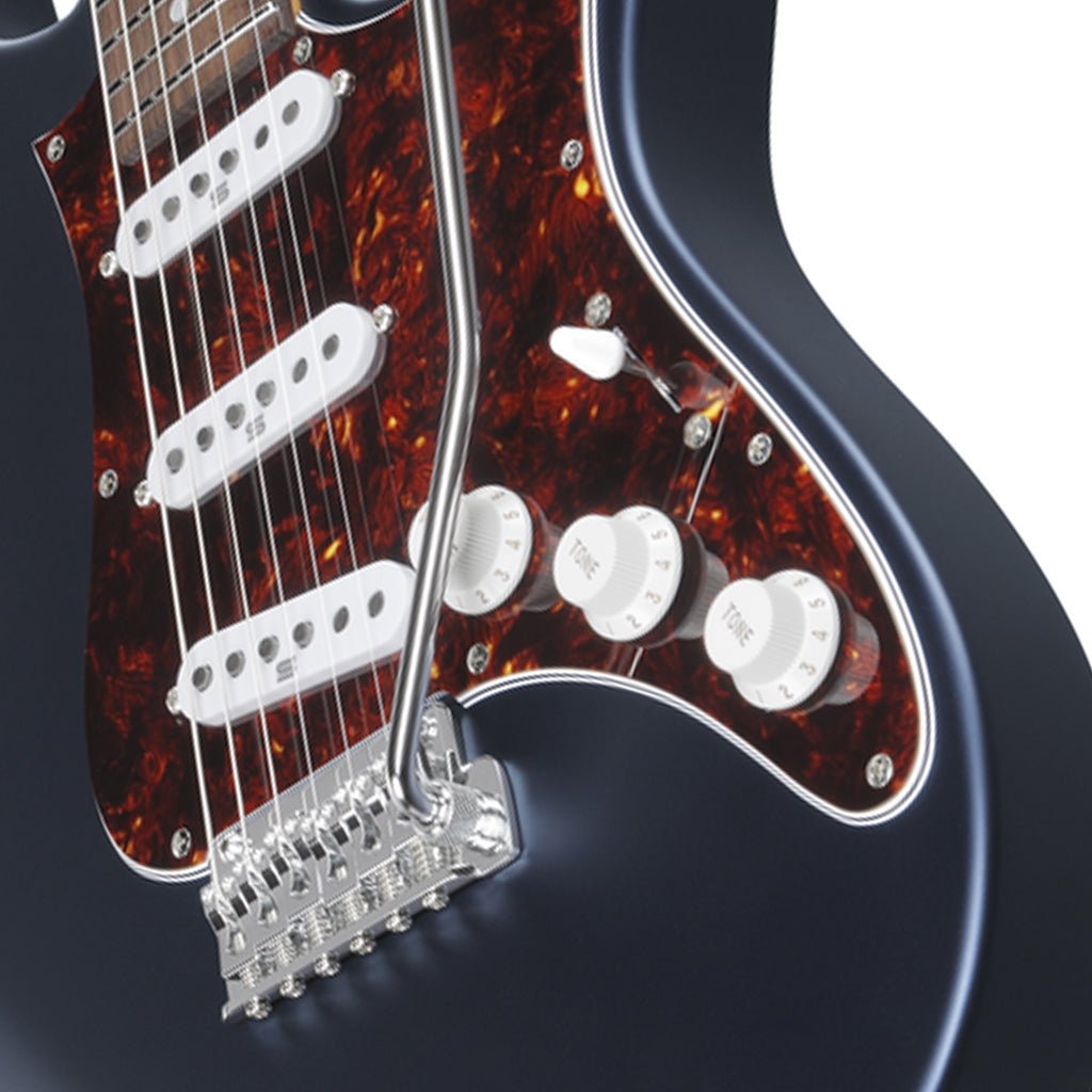 Ibanez AZ2203NT Electric Guitar with Rosewood Fretboard and Case - Dark Tide Blue Flat Electric Guitars Sky Music