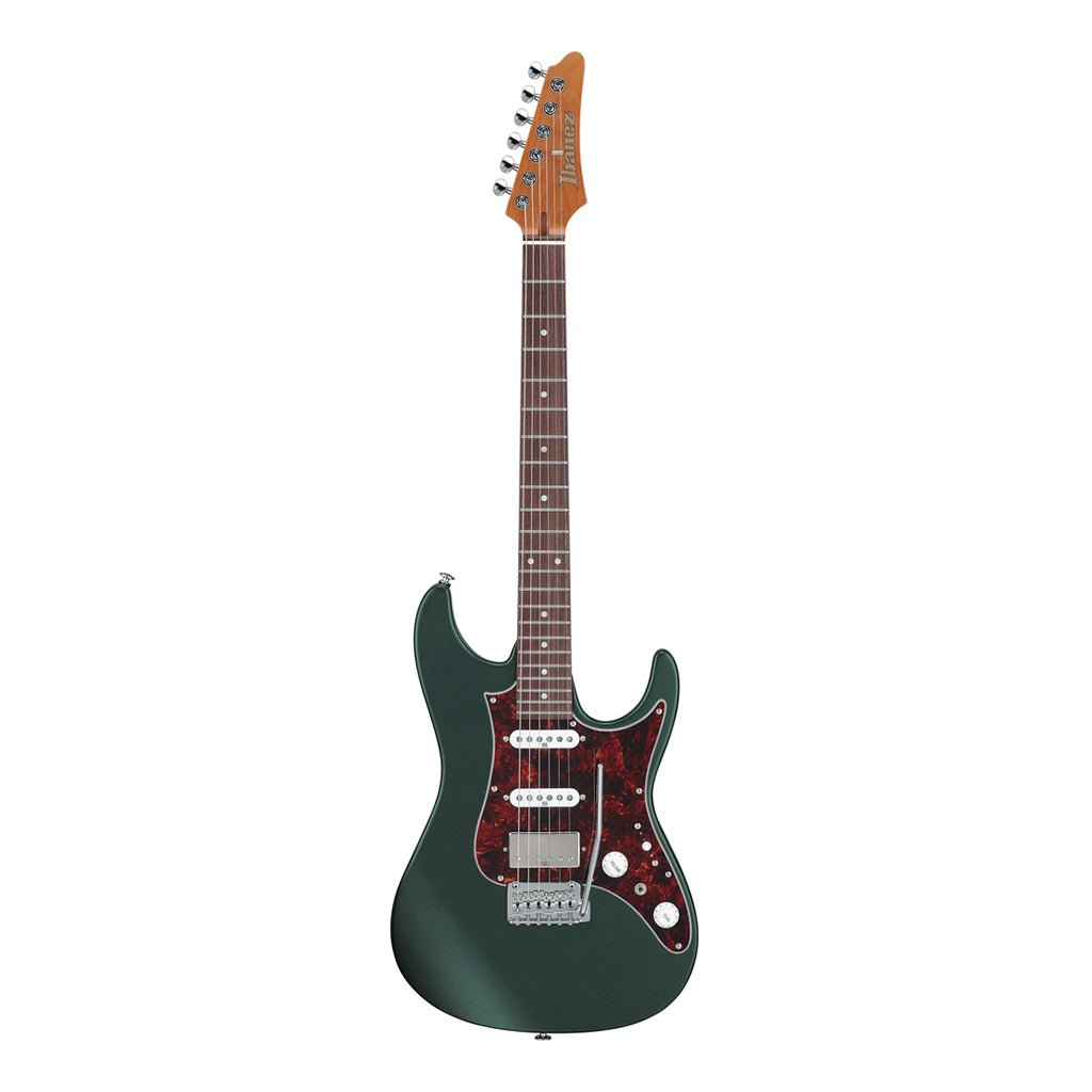 Ibanez AZ2204N Electric Guitar with Rosewood Fretboard and Case - Ivy Green Metallic Flat Electric Guitars Sky Music