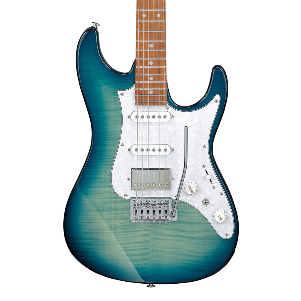 Ibanez AZ22S1F Flamed Maple Top with Jatoba Fretboard - Transparent Turquoise Burst Electric Guitars Sky Music