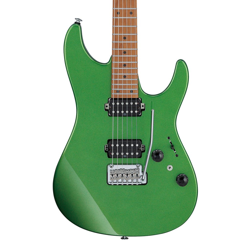 Ibanez AZ2402 Electric Guitar with Roasted Maple Fretboard and Case - Apple Green Metallic Electric Guitars Sky Music