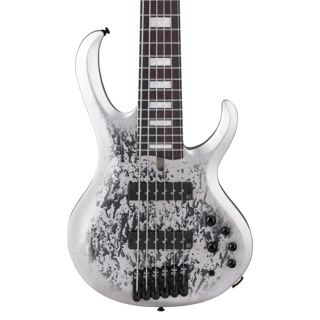Ibanez BTB25TH6SLM 6 String Electric Bass Guitar Silver Blizzard Matte Bass Guitars Sky Music