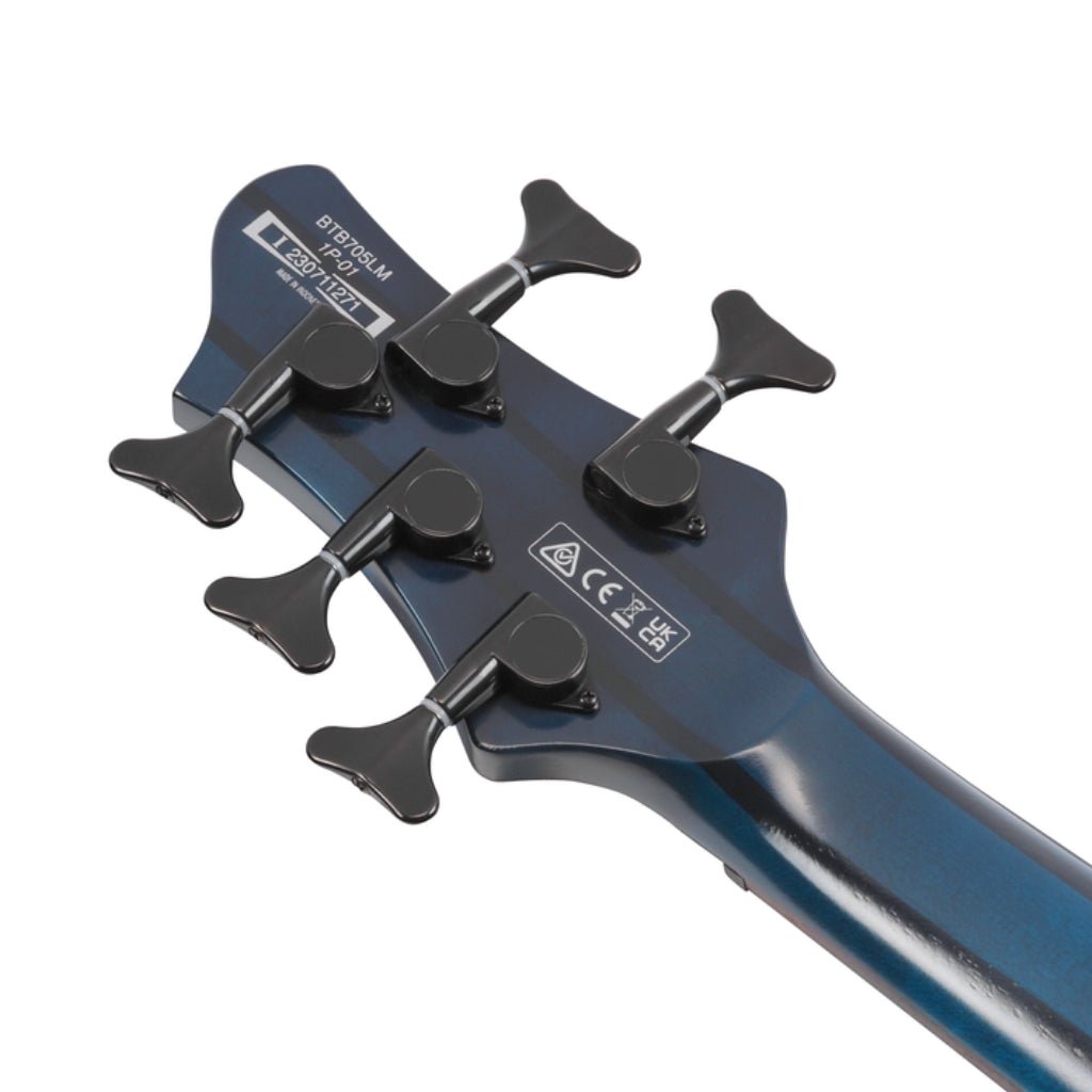 Ibanez BTB705LMCTL 5 String Electric Bass Guitar Cosmic Blue Starburst Low Gloss Bass Guitars Sky Music