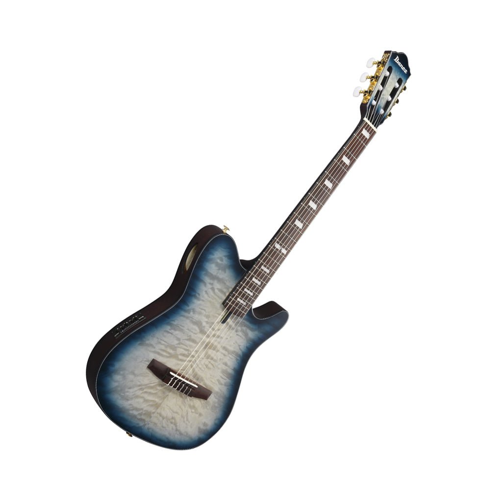 Ibanez FRH20QMN Nylon String Guitar Quilted Maple - Cosmic Blue Starburst Low Gloss Classical Guitars Sky Music