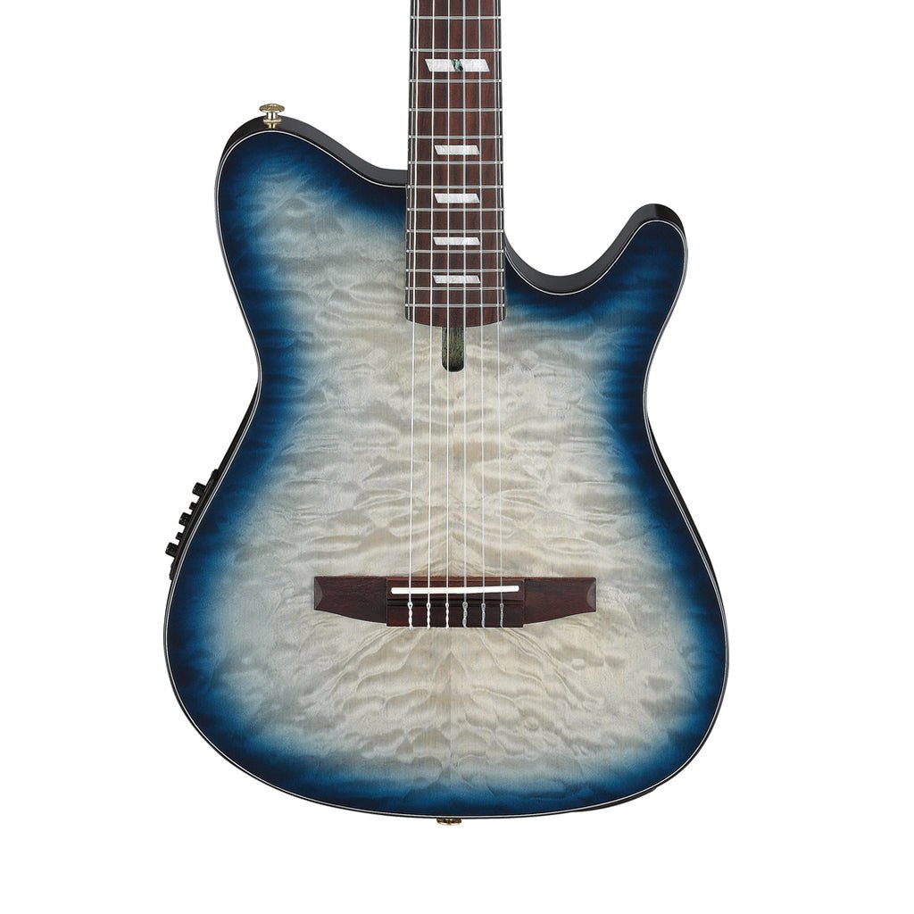 Ibanez FRH20QMN Nylon String Guitar Quilted Maple - Cosmic Blue Starburst Low Gloss Classical Guitars Sky Music
