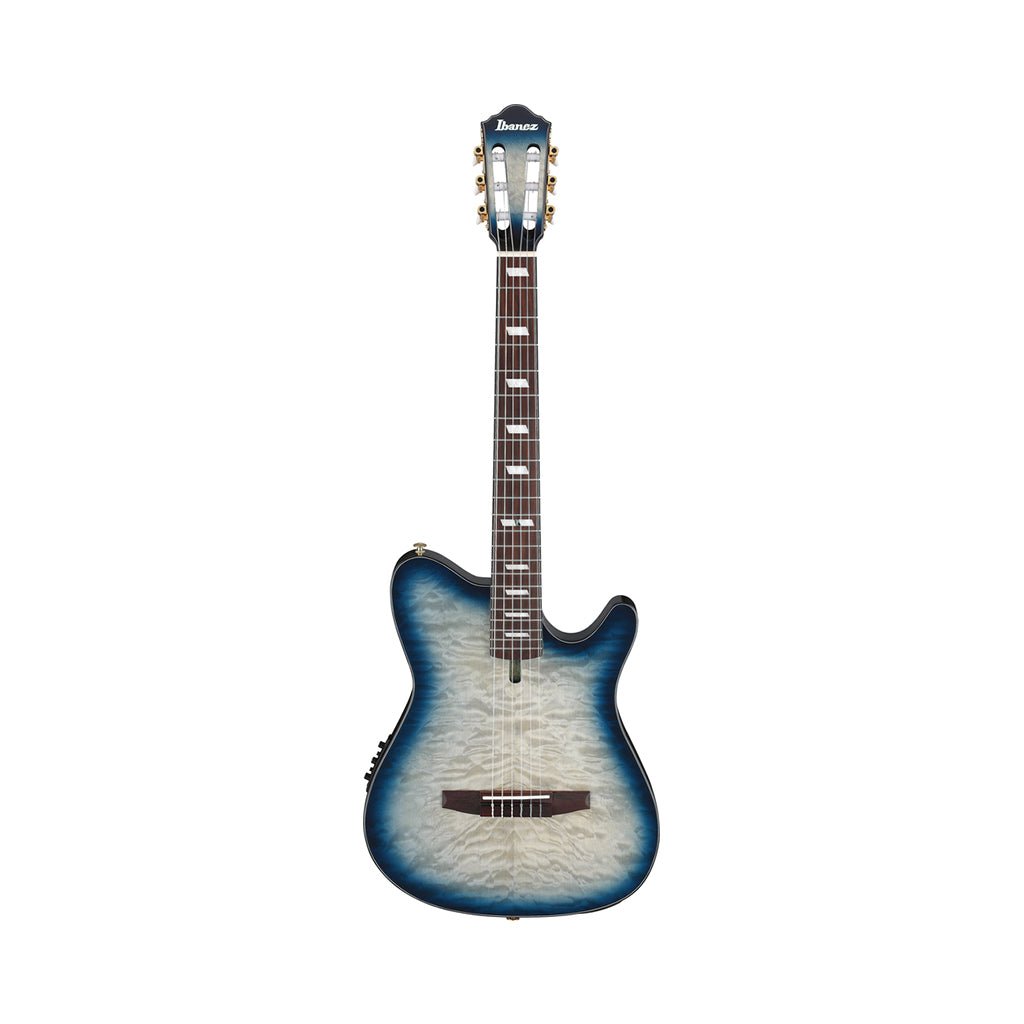 Ibanez FRH20QMN Nylon String Guitar Quilted Maple - Cosmic Blue Starburst Low Gloss Classical Guitars Sky Music