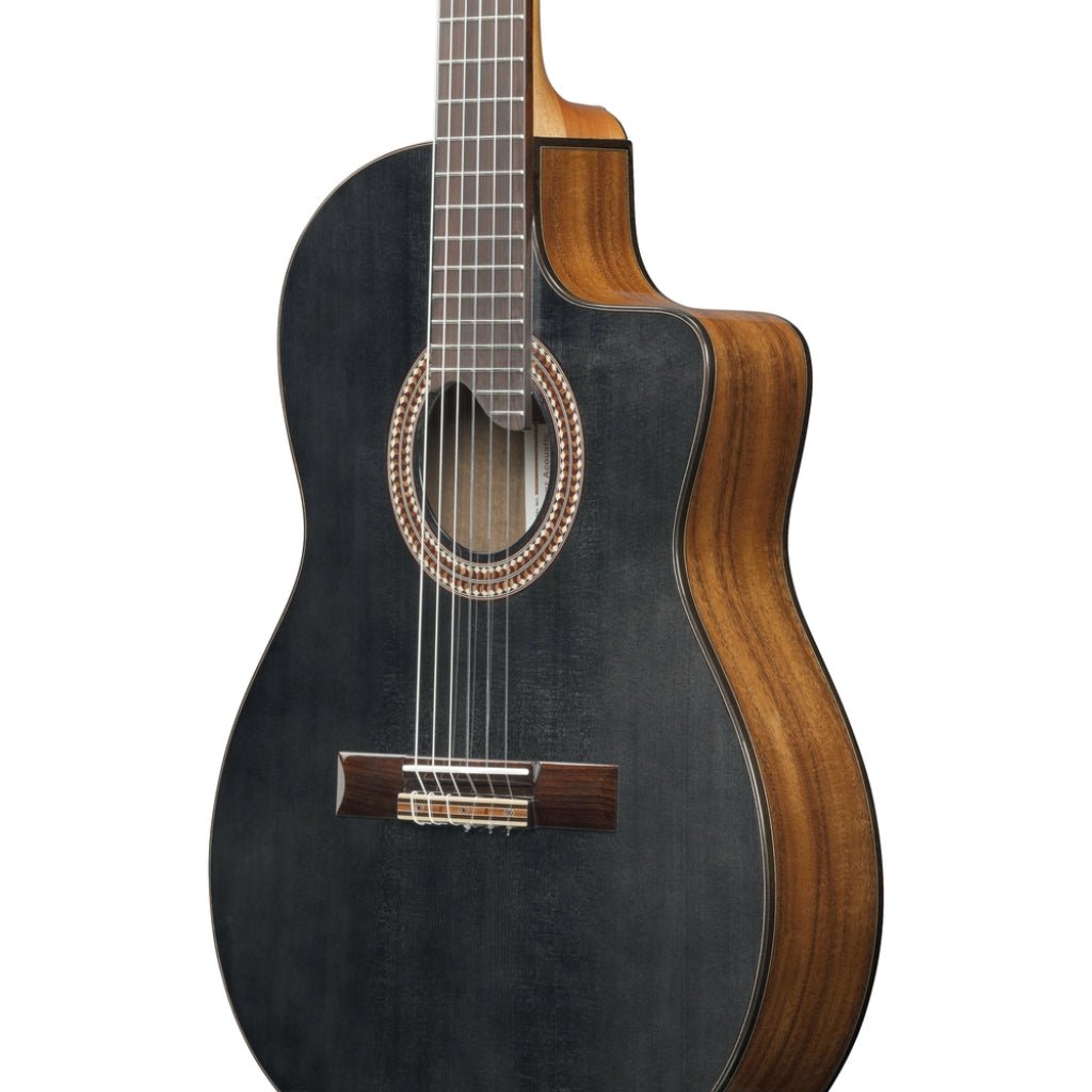 Ibanez GA360TCE Nylon String Classical Body Acoustic Guitar - Transparent Black High Gloss Classical Guitars Sky Music