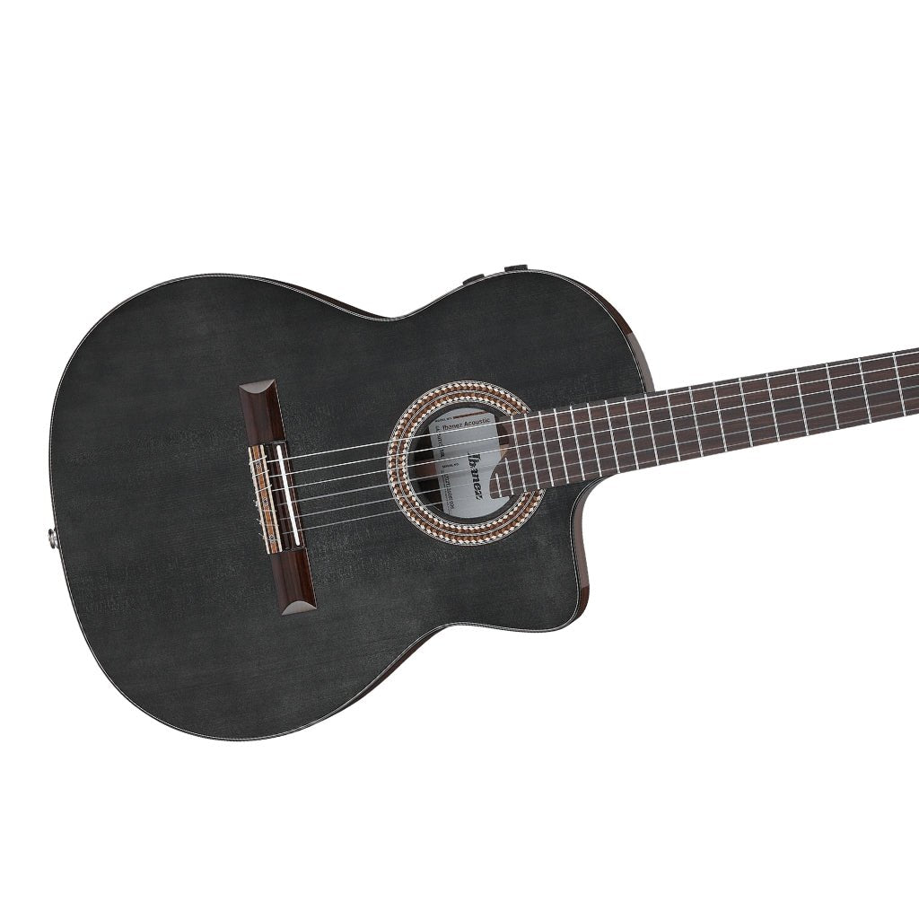 Ibanez GA360TCE Nylon String Classical Body Acoustic Guitar - Transparent Black High Gloss Classical Guitars Sky Music