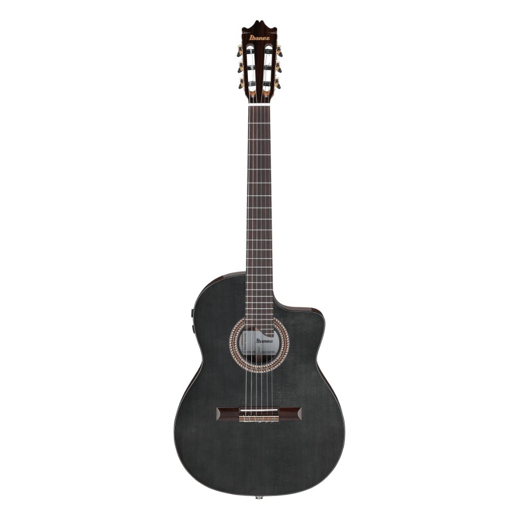 Ibanez GA360TCE Nylon String Classical Body Acoustic Guitar - Transparent Black High Gloss Classical Guitars Sky Music
