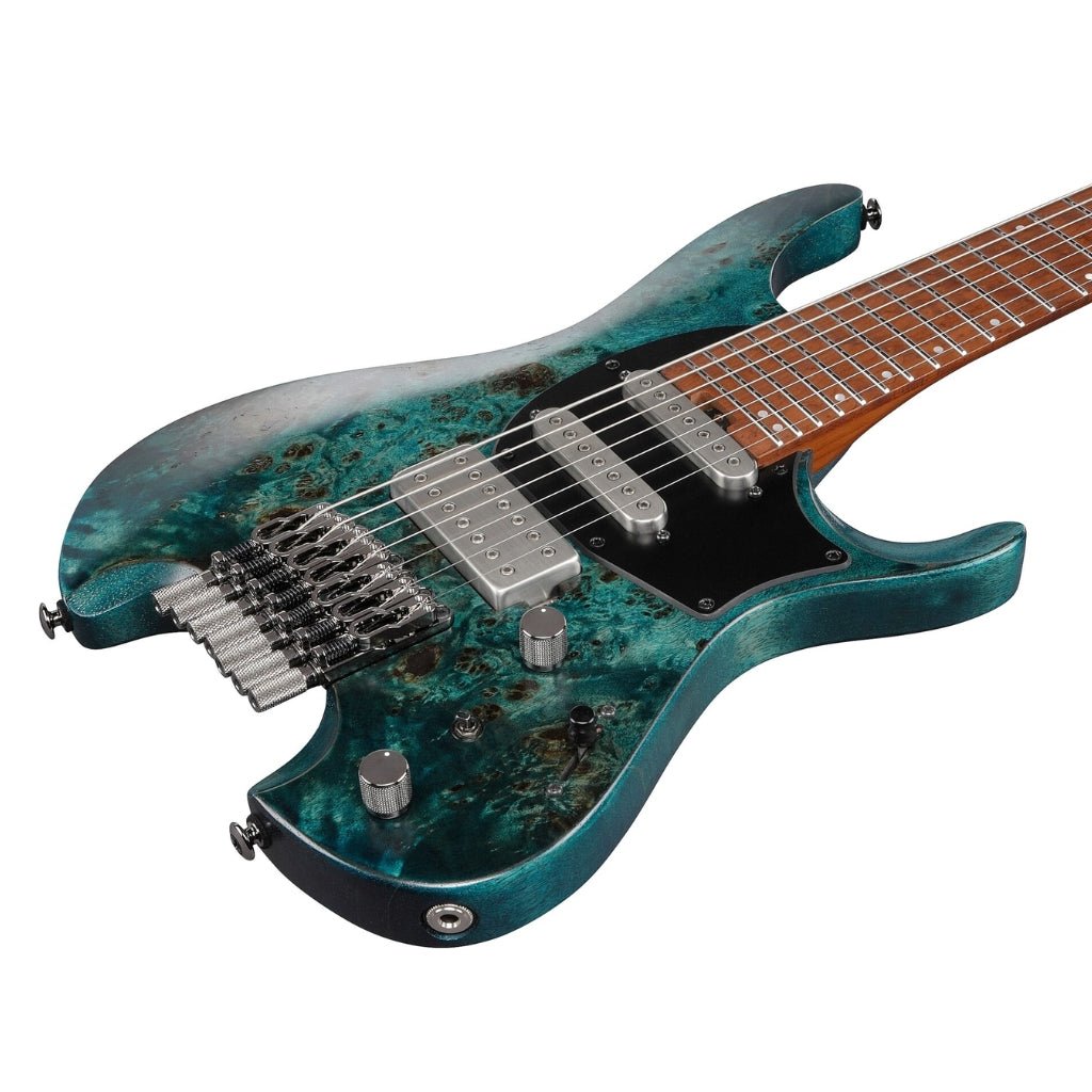 Ibanez Q547PB 7 String Electric Guitar - Cosmic Blue Low Gloss Electric Guitars Sky Music