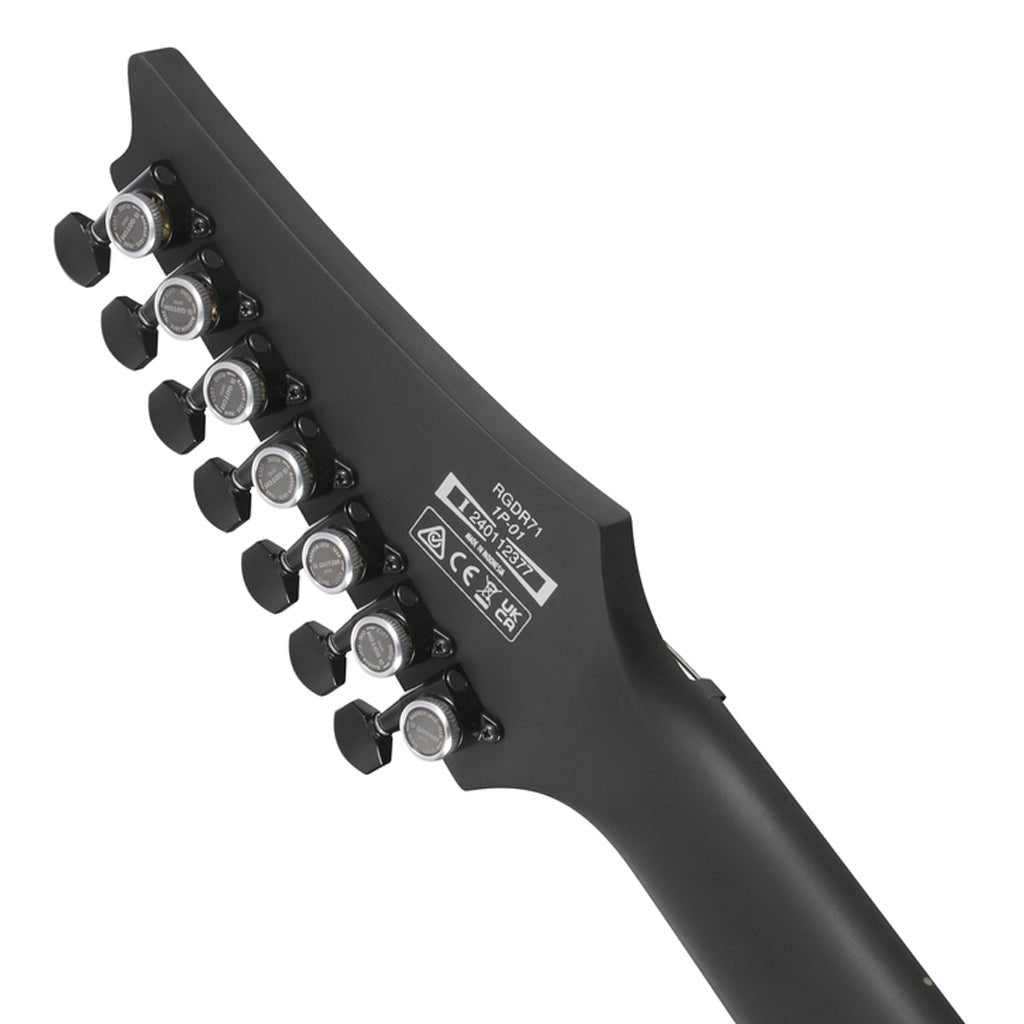 Ibanez RGDRB71 7-String Electric Guitar with Nyatoh Body and Ebony Fretboard - Black Flat Electric Guitars Sky Music